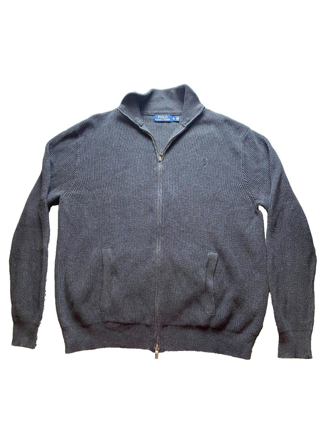 POLO Ralph Lauren Sweater Adult Extra Large Charcoal Full Zip Outerwear Mens