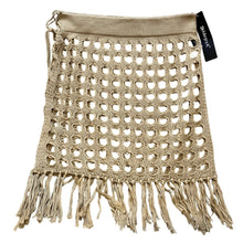 Load image into Gallery viewer, Allegra K Skirt Womens Extra Small Tan Crochet Fringe Cover Up Beachy Swimming
