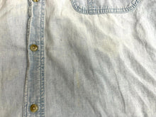 Load image into Gallery viewer, Red Head Shirt Adult 3XL XXXL Light Blue Denim Embroidered Bass Fish Pocket Mens
