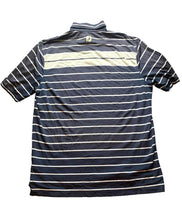 Load image into Gallery viewer, FJ FootJoy Shirt Adult Extra Large Navy Blue Striped Fripp Island Golf Polo Mens
