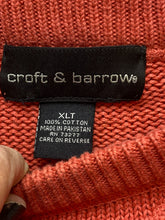 Load image into Gallery viewer, Croft &amp; Barrow Sweater Adult Extra Large Tall Coral Knitted Grandpa Outdoor Mens
