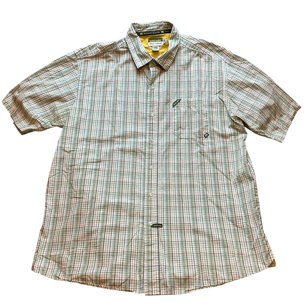 Ecko Unltd Shirt Mens 2XL Green Plaid Baggy Grunge Y2K Skater Street Wear