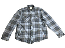Load image into Gallery viewer, Voyager Shirt Adult Large Blue Gray Button Up Flap Pockets Flannel USA Mens
