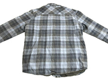 Load image into Gallery viewer, Voyager Shirt Adult Large Blue Gray Button Up Flap Pockets Flannel USA Mens
