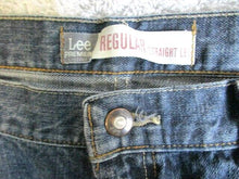 Load image into Gallery viewer, Lee Jeans Adult 39x25.5 Blue Premium Select Straight Leg Whiskered Denim Mens
