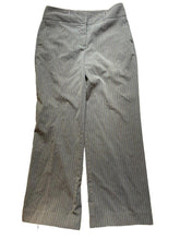 Load image into Gallery viewer, Chicos Pants Womens 1 (33x28) Gray Pinstriped Straight Flat Front Rayon Spandex

