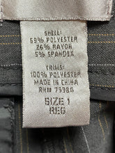 Load image into Gallery viewer, Chicos Pants Womens 1 (33x28) Gray Pinstriped Straight Flat Front Rayon Spandex
