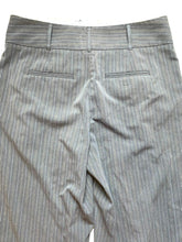 Load image into Gallery viewer, Chicos Pants Womens 1 (33x28) Gray Pinstriped Straight Flat Front Rayon Spandex
