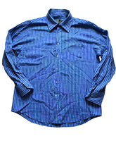 Load image into Gallery viewer, Bugatchi Uomo Shirt Adult Large Blue Button Up Rayon Blend Pocket Casual Mens
