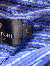 Load image into Gallery viewer, Bugatchi Uomo Shirt Adult Large Blue Button Up Rayon Blend Pocket Casual Mens
