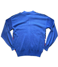 Load image into Gallery viewer, Phases Sweater Adult Large Blue Collared Acrylic Geometric Knits Outerwear Mens
