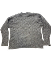 Load image into Gallery viewer, LL Bean Sweater Adult Large Gray Cable Knit Lambs Wool Nylon Outerwear Mens
