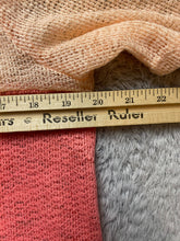 Load image into Gallery viewer, Bibi Sweater Womens Large Peach Wine Colorblock V-neck Open Knit Lightweight USA
