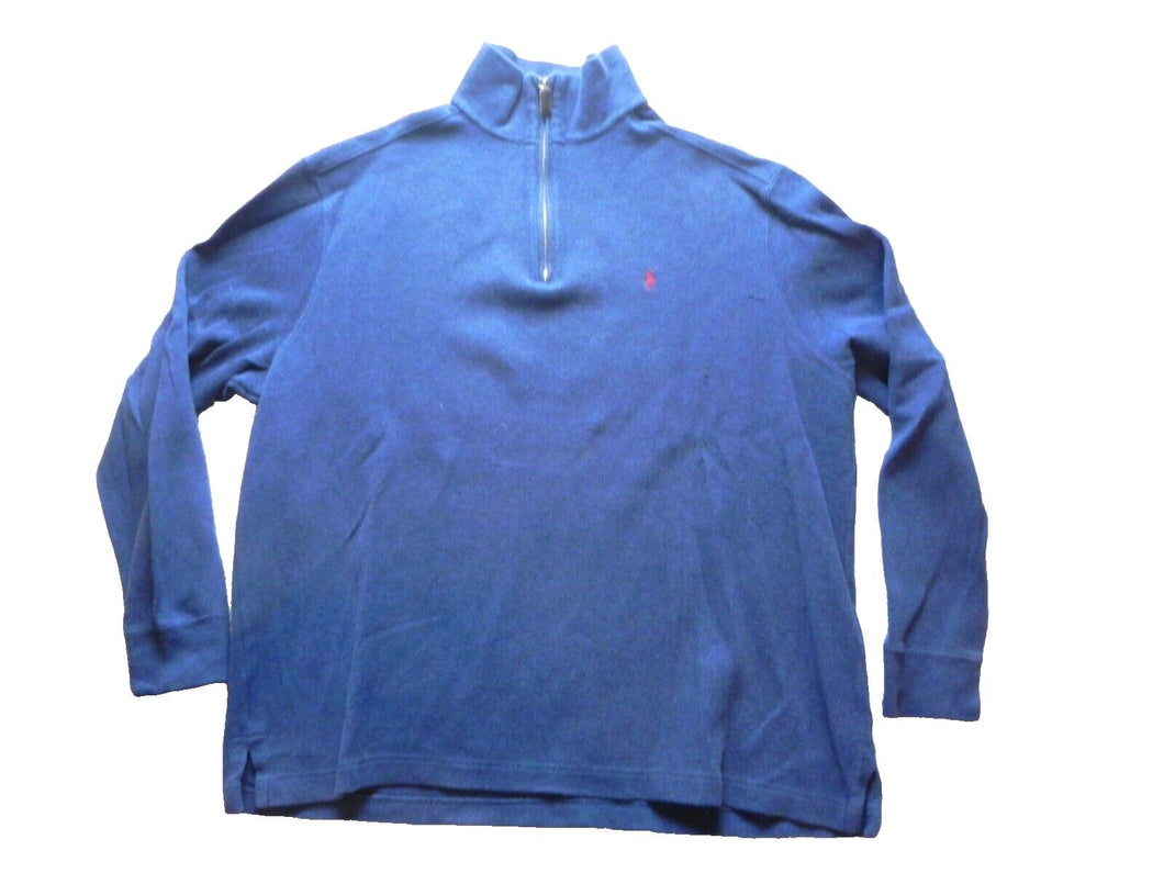 POLO Ralph Lauren Sweater Adult Large 1/4 Zip Mock Neck Red Pony Pullover Mens