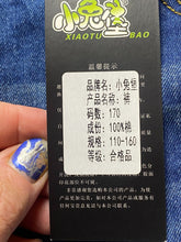 Load image into Gallery viewer, Xiao Tu Bao Overalls Womens 170 Small Blue Denim Shortalls Short Denim Bib NWT
