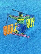 Load image into Gallery viewer, VTG Bugle Boy Shirt Adult Medium Blue Ski The Planet Single Stitch USA 80s Mens
