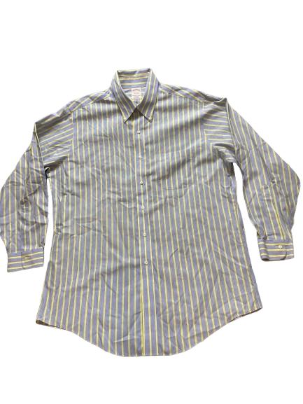 Brooks Brother Shirt Adult 16-33 2XL Stripes Button Up Polo Traditional Fit Mens