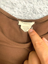 Load image into Gallery viewer, Yelete Dress Womens 2XL XXL Brown Solid Spandex Stretch Midi Lagenlook Ladies
