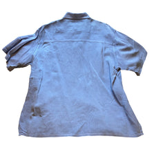 Load image into Gallery viewer, Island Republic Shirt Mens Extra Large Blue Silk Button Down Short Sleeve
