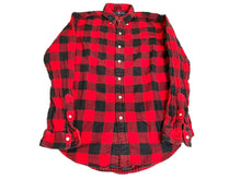 Load image into Gallery viewer, Ralph Lauren Shirt Adult Medium Red Black Buffalo Plaid Button Up Flannel Mens

