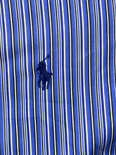 Load image into Gallery viewer, Ralph Lauren Shirt Adult Large Blue Striped Custom Fit Button Up Casual Mens
