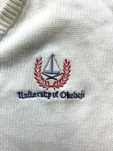 Load image into Gallery viewer, VTG University of Okoboji Sweater Adult Medium Ivory Knitted Outerwear USA Mens
