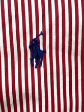 Load image into Gallery viewer, Ralph Lauren Shirt Adult Large Red Striped Custom Fit Blue Pony Casual Mens
