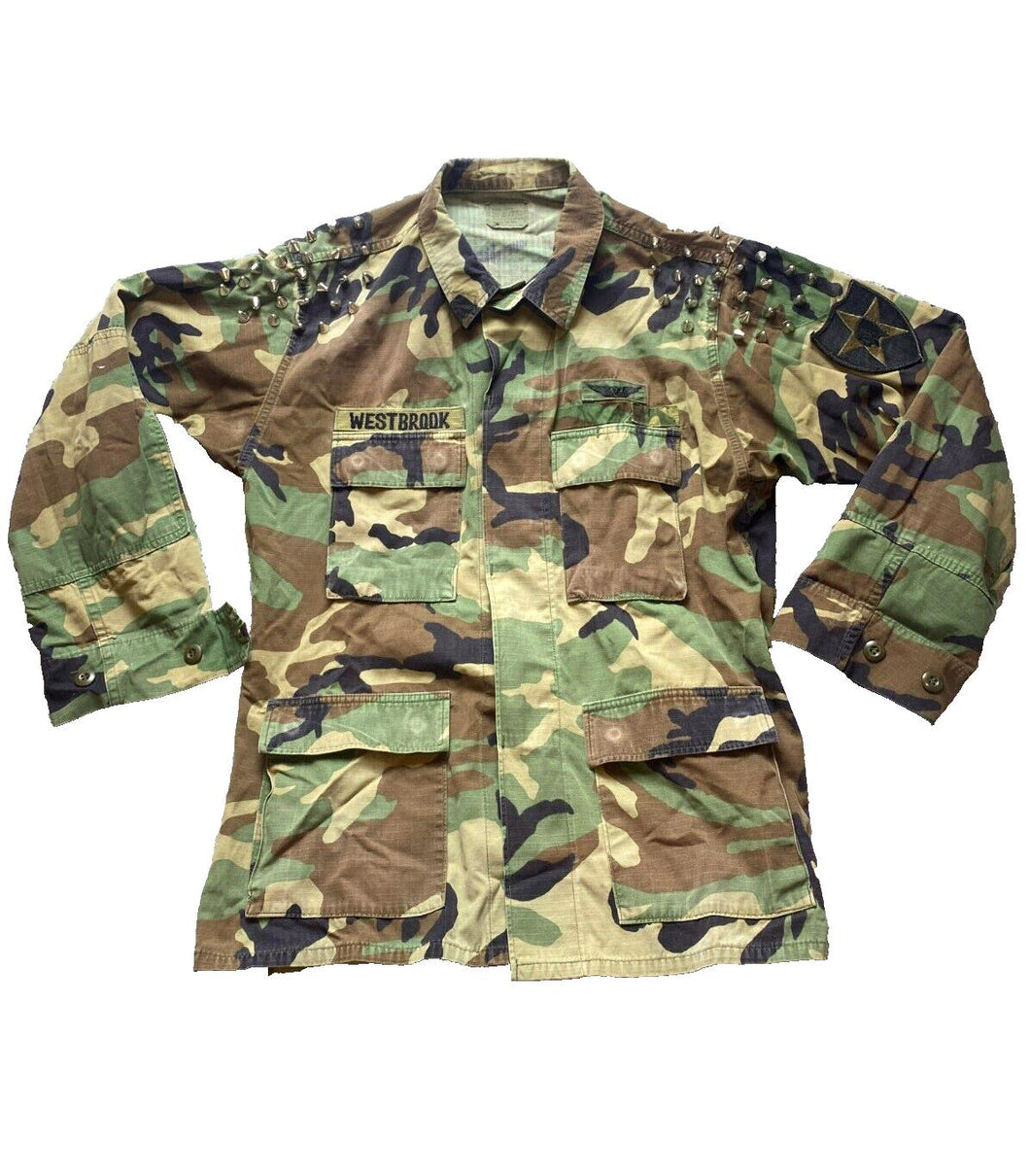 US Army Jacket Adult Medium Regular Camo Studded Westbrook Military Uniform Mens