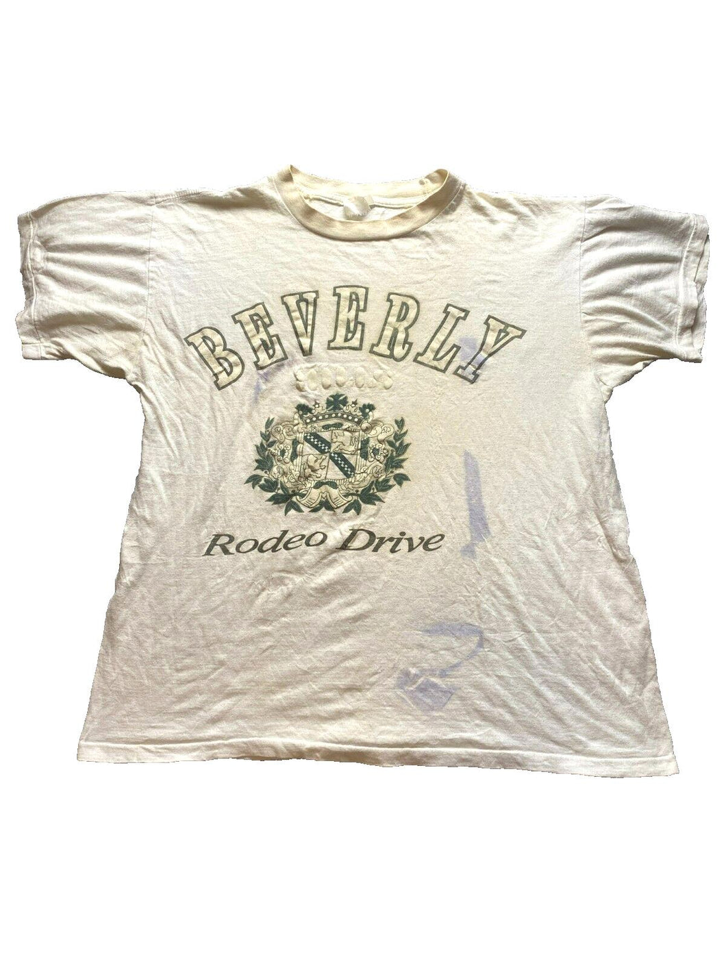 VTG Beverly Hills Rodeo Drive Shirt Adult Medium White Single Stitch 80s Mens