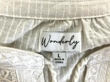 Load image into Gallery viewer, Wonderly Shirt Womens Large Off White Boho Hippie Oversized Tasseled Blouse Lady
