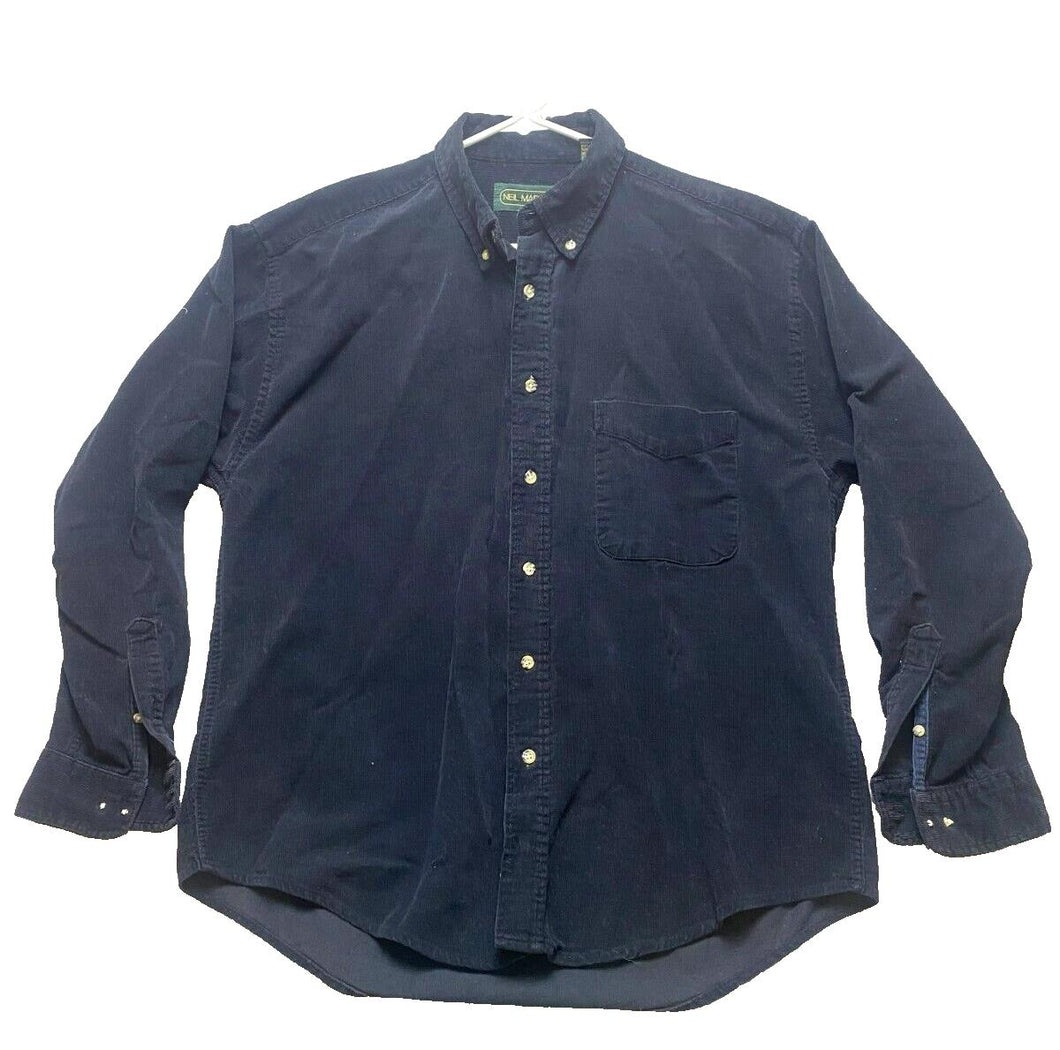 VTG Neil Martin Shirt Adult Medium Button Up Corduroy Chest Pocket Casual Mens