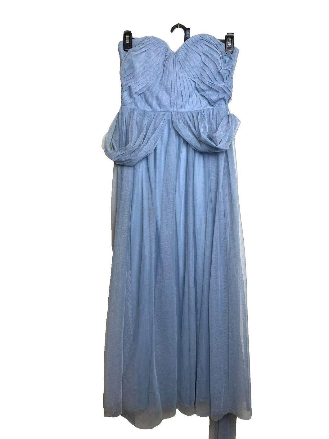 Birdy Grey Dress Womens Medium Blue Bridal Bridesmaid Formal Gown Empire Maxi