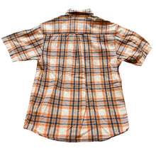Load image into Gallery viewer, Bit &amp; Bridle Shirt Mens Small Orange Plaid Button Up Y2K Skater Grunge Western
