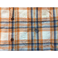 Load image into Gallery viewer, Bit &amp; Bridle Shirt Mens Small Orange Plaid Button Up Y2K Skater Grunge Western
