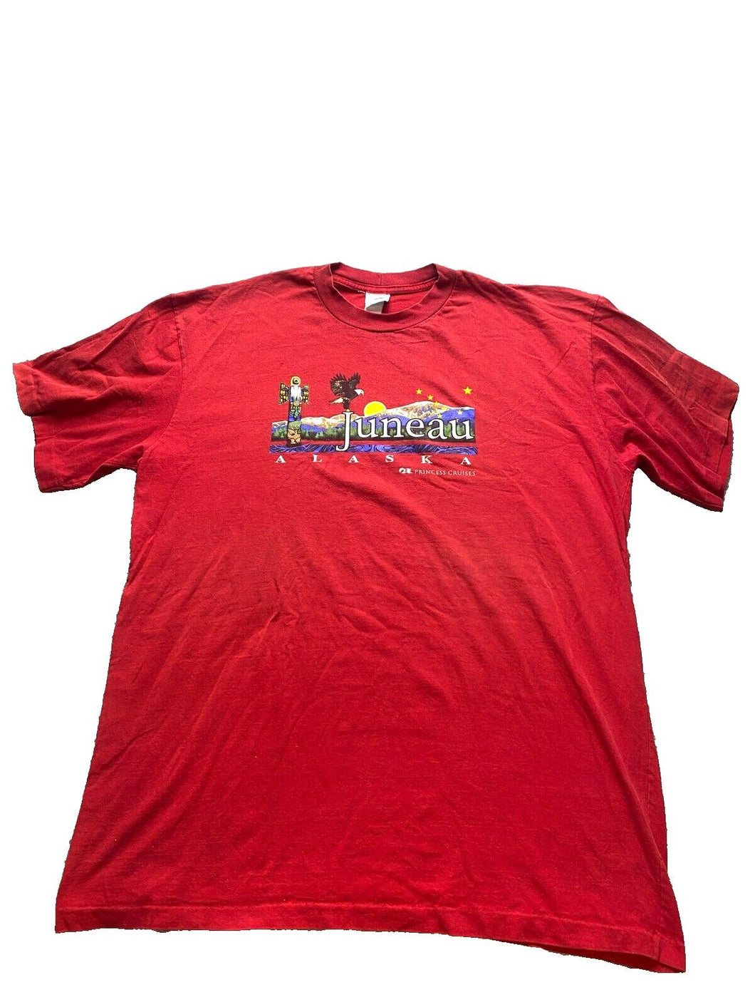 VTG Princess Cruises Shirt Adult 2XL XXL Red Juneau Alaska Single Stitch Mens