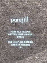 Load image into Gallery viewer, J Jill Shirt Womens Medium Brown Purejill Knit Tunic Seamed Blouse Oversized
