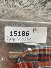 Load image into Gallery viewer, Pendleton Shirt Adult Large Beige Red Blue Oceanside Woolen Mills Madras Mens
