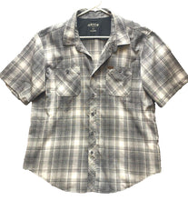Load image into Gallery viewer, Orvis Shirt Adult Extra Large Gray Black Plaid Button Up Lightweight Fishing Men
