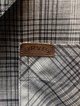 Load image into Gallery viewer, Orvis Shirt Adult Extra Large Gray Black Plaid Button Up Lightweight Fishing Men
