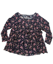 Load image into Gallery viewer, Torrid Shirt Womens 3 3X Black AOP Flower Tunic Gauze Tasseled Boho Hippie Plus
