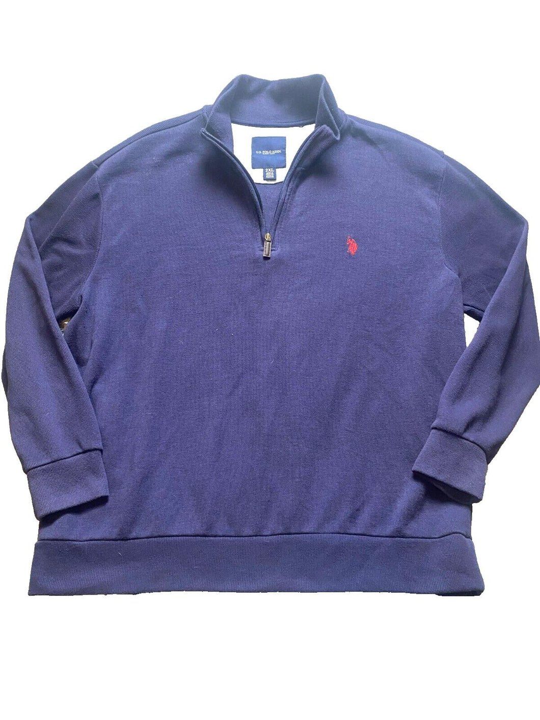 US Polo Assn Sweater Adult 2XL XXL 1/4 Zip Mock Neck Embroidered Logo Mens