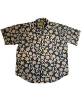 Load image into Gallery viewer, Evergreen Shirt Adult Extra Large Black AOP Flowers Hawaiian Full Fit Aloha Mens
