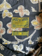 Load image into Gallery viewer, Evergreen Shirt Adult Extra Large Black AOP Flowers Hawaiian Full Fit Aloha Mens
