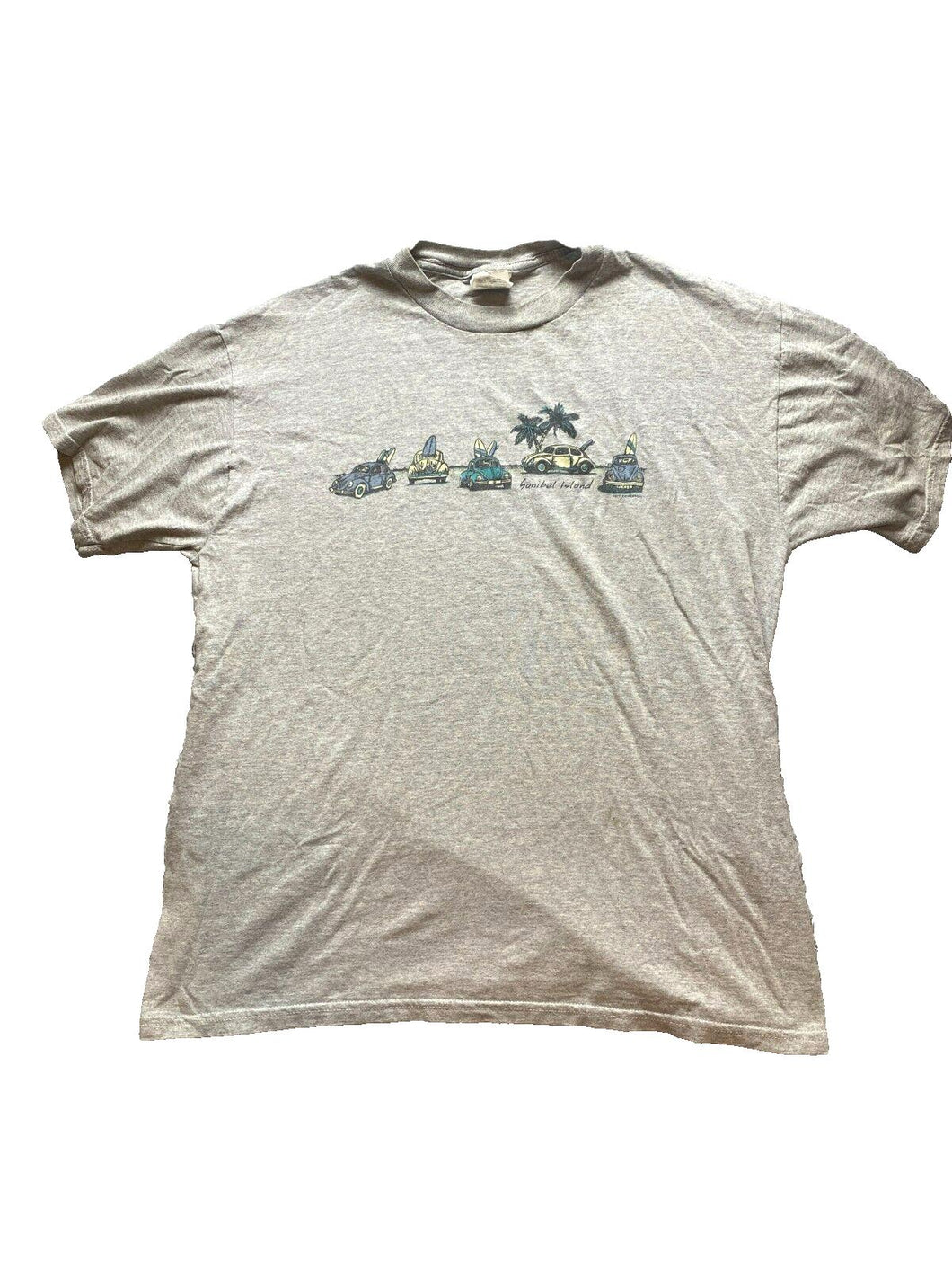 Sanibel Island Shirt Adult Large Gray Vacation Surf Surfboarding Surfer 90s Mens