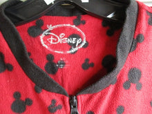 Load image into Gallery viewer, Mickey Mouse Pajamas Womens Large One Piece Footed AOP Disney Red Black Ladies
