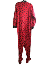 Load image into Gallery viewer, Mickey Mouse Pajamas Womens Large One Piece Footed AOP Disney Red Black Ladies
