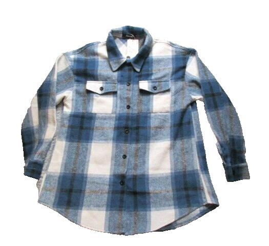 Automet Shirt Womens Medium Button Up Long Sleeve Collared Flannel Ladies NWT