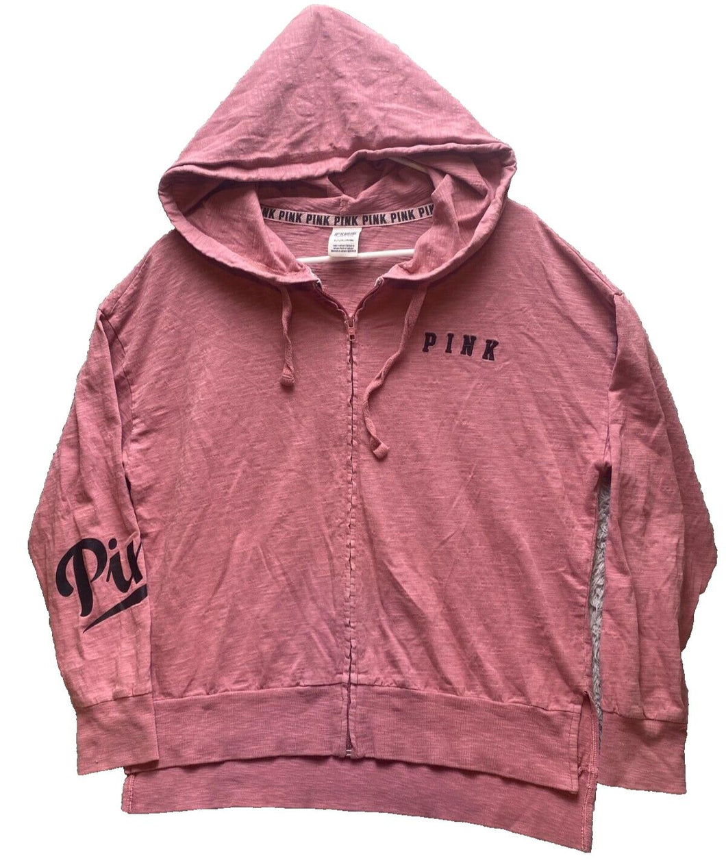 Victoria's Secret Jacket Womens Small Mauve Full Zip Hoodie Sweatshirt Ladies