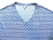 Load image into Gallery viewer, Orvis Shirt Womens Large V-Neck Argyle Diamond Flowy Blouse Casual Ladies
