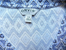 Load image into Gallery viewer, Orvis Shirt Womens Large V-Neck Argyle Diamond Flowy Blouse Casual Ladies
